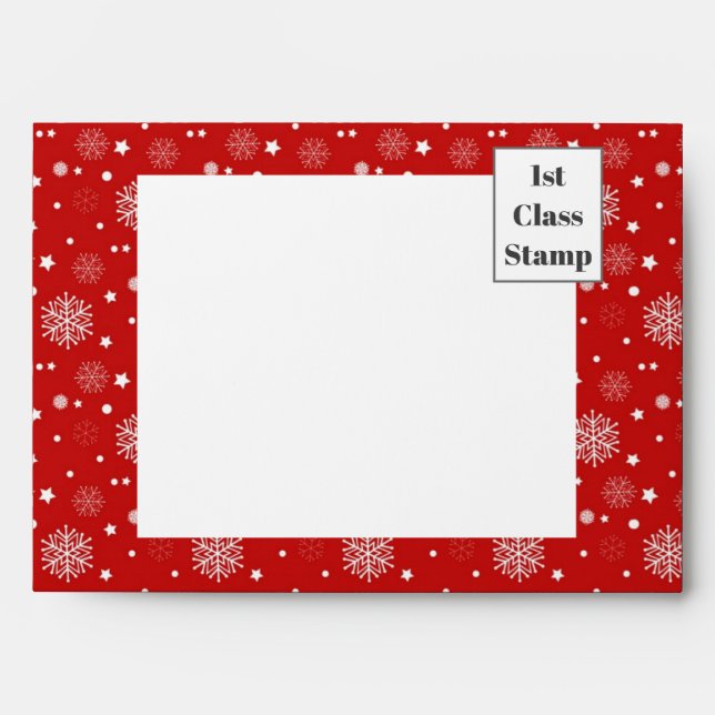 Enveloppe Envelopes - Cher Père Noël Blanc Flocons (Devant)