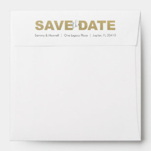Enveloppe Envelopes d'adresse de retour en faux or pour Save