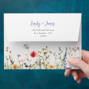 Enveloppe Envelopes de mariage à fleurs sauvages fantaisiste