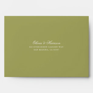 Enveloppe Envelopes de mariage en calligraphie vert olive