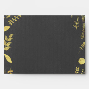 Enveloppe Envelopes de mariage florales grises et dorées
