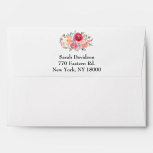 Enveloppe Envelopes de mariage floraux avec adresse d'expédi