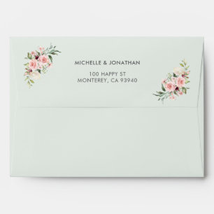 Enveloppe Envelopes de mariage floraux rose
