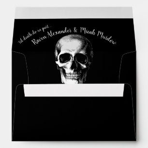 Enveloppe Envelopes de mariage gothique Halloween Crâne