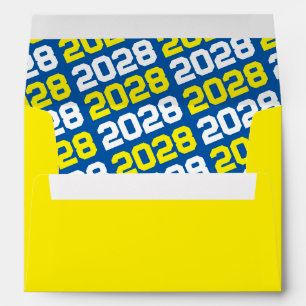 Enveloppe Envelopes de remise des diplômes jaune et bleu moy