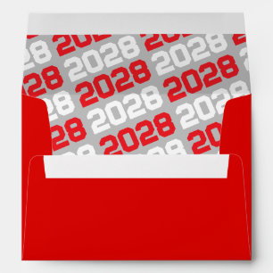 Enveloppe Envelopes de remise des diplômes rouge et gris arg