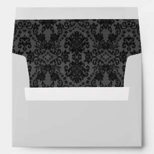Enveloppe Envelopes élégants en damas noir et gris