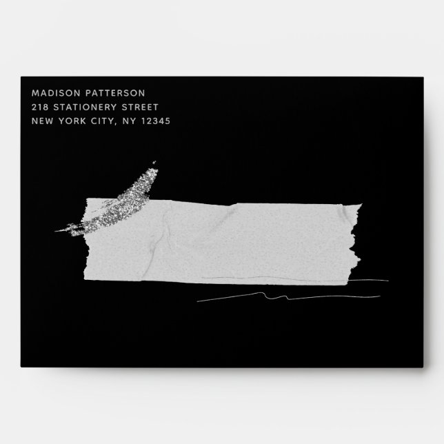 Enveloppe Envelopes en papier déchiré simple moderne argenté (Devant)