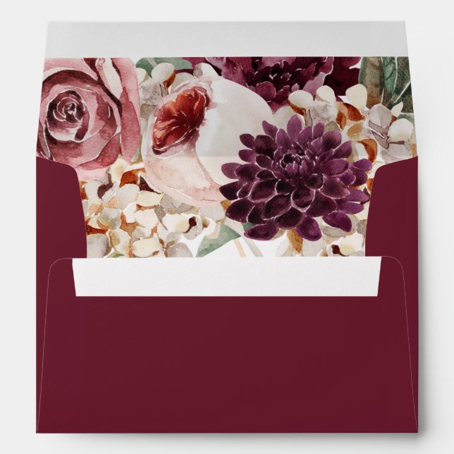 Enveloppe Envelopes Fleuris Rose Rustique Boho Campagne (Dos (Bas))