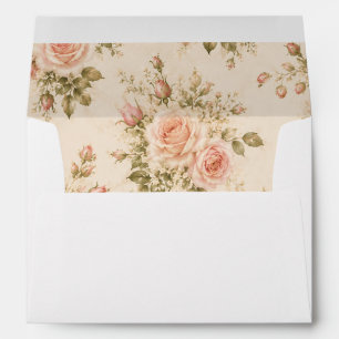 Enveloppe Envelopes Floraux Rose Rougeoyant