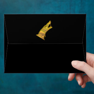 Enveloppe Envelopes noires standard tête de loup doré au dos