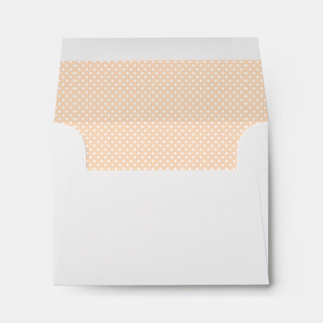 Enveloppe Envelopes pêche pâle Sandy avec pois blancs (Dos (Bas))