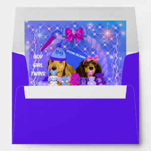 Enveloppe Envelopes pour jumeaux garçon fille livraison spéc