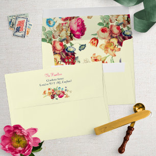 Enveloppe Envelopes pré-imprimés floraux vintage élégants