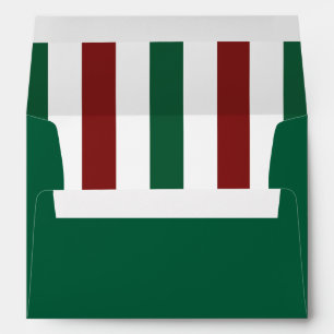 Enveloppe Envelopes rayées vert émeraude et rouge