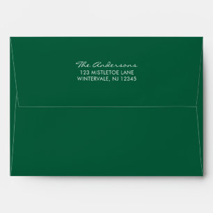 Enveloppe Envelopes vert émeraude et rouge rubis avec adress