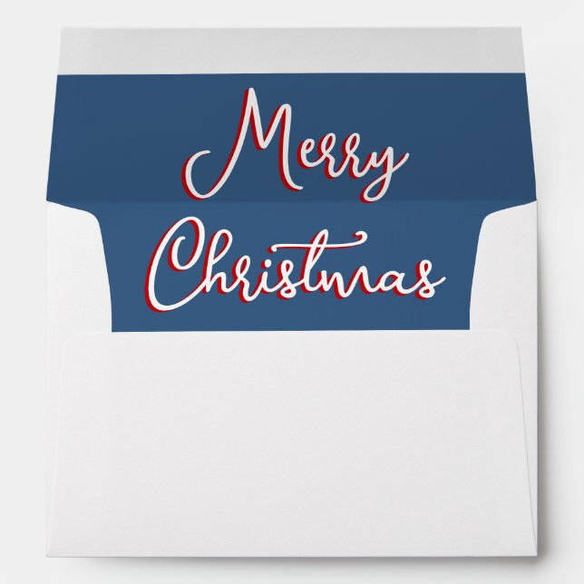 Enveloppe Envoi de Noël Bleu Holly Jolly (Dos (Bas))