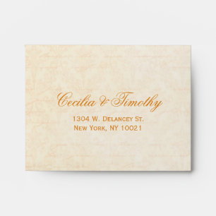 Enveloppe Épices et crème de automne Mariage damassé RSVP Li