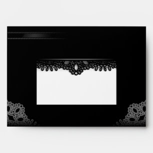 Enveloppe Épouser noir et blanc de Halloween de dentelle de