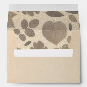 Enveloppe Épouser vintage de points de feuille et d'or