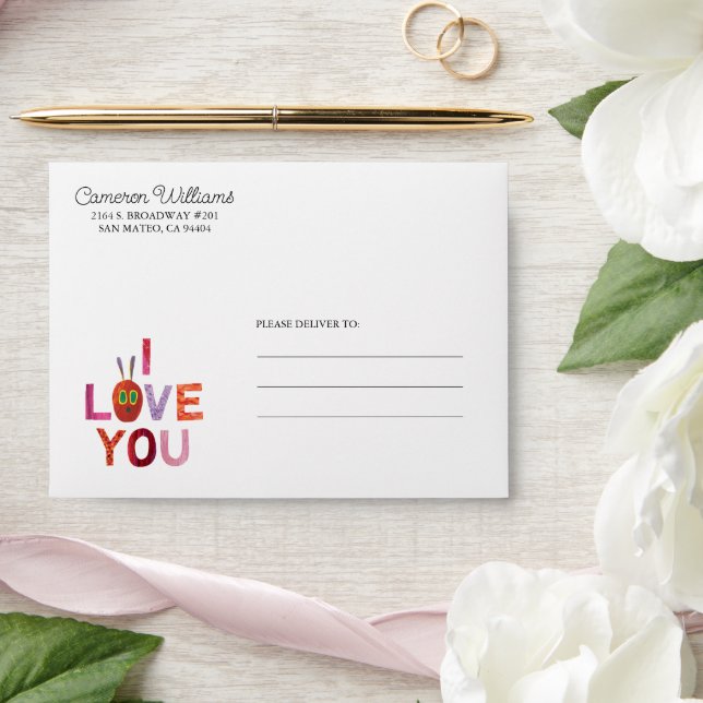 Enveloppe Eric Carle | Caterpillar I Love You (Wedding)