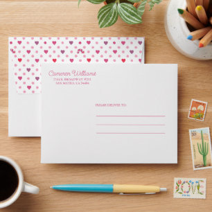 Enveloppe Eric Carle   Valentine Heart Polka Dot Motif