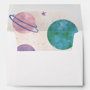 Enveloppe Espace extra-atmosphérique Planète rose et violet