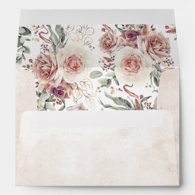 Enveloppe Etanchéité Terre Fleurs d'aquarelle Motif Botaniqu (Dos (Bas))