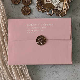 Enveloppe Été rétro   Faire-part de mariage rose pâle
