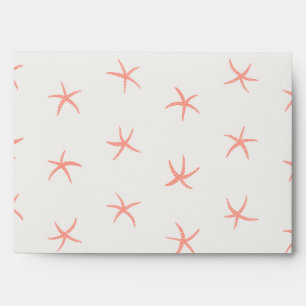 Enveloppe Été Rose Rose Love Starfish Motif Offwhite
