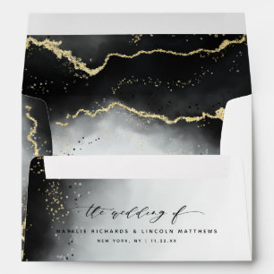 Enveloppe Ethereal Mist Ombre Black Watercolor Moody Mariage