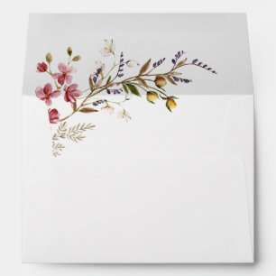 Enveloppe Étiquette de retour de mariage aux fleurs sauvages