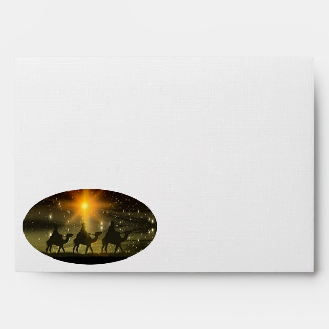 Enveloppe Étoile dorée des hommes de Noël de Bethléem (Devant)