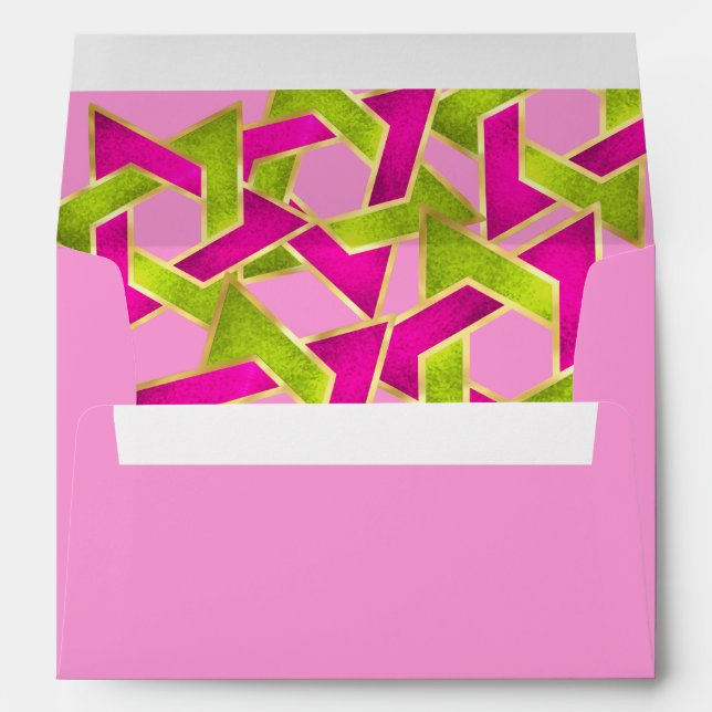 Enveloppe Étoile rose verte de David Gold (Dos (Bas))