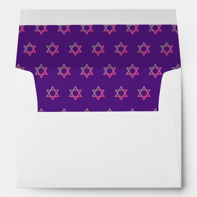 Enveloppe Étoile violette de David (Dos (Bas))