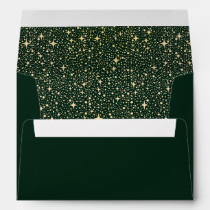 Enveloppe Étoiles de nuit Emerald Green et Gold