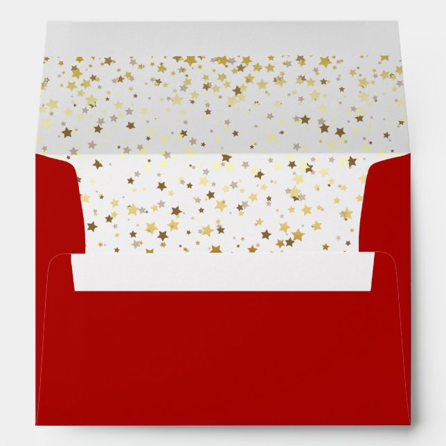 Enveloppe Étoiles d'enveloppe-or de carte (Dos (Bas))
