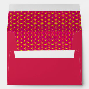 Enveloppe Étoiles d'or sur la texture rouge