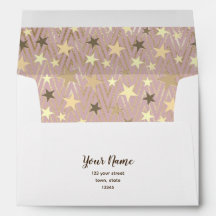Étoiles roses et dorées