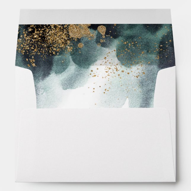 Enveloppe Eucalyptus Ampersand - Adresse préimprimée 5x7 (Dos (Bas))