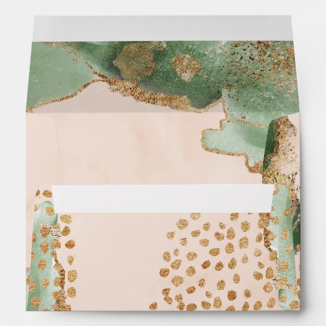 Enveloppe Eucalyptus botanique Aquarelle Abstraite moderne (Dos (Bas))