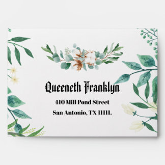 Enveloppe Eucalyptus Botanique Vert Mariage Floral