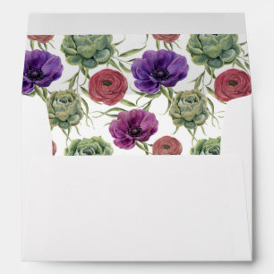 Enveloppe Eucalyptus de l'aquarelle   et anémone - mariage