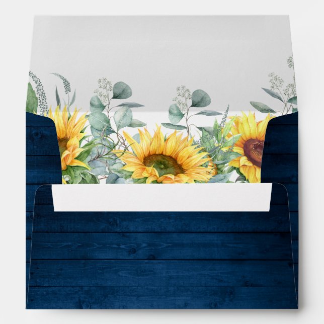 Enveloppe Eucalyptus de tournesol aquarelle pour carte 5x7 (Dos (Bas))
