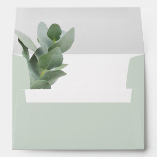 Enveloppe Eucalyptus en argent 5x7 Faire-part de mariage