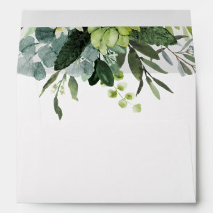 Enveloppe Eucalyptus Green Foliage Adresse pré-imprimée 5x7
