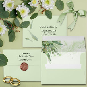 Enveloppe Éucalyptus Green Gold Foliing