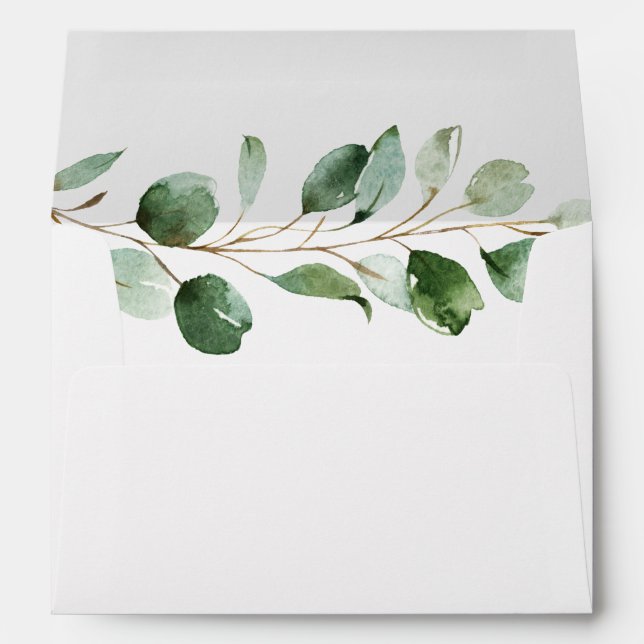 Enveloppe Eucalyptus Green Return Adresse 5x7 Blanc (Dos (Bas))