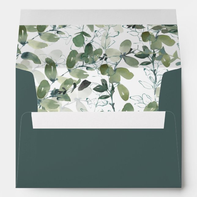 Enveloppe Eucalyptus Greenery Adresse de retour (Dos (Bas))