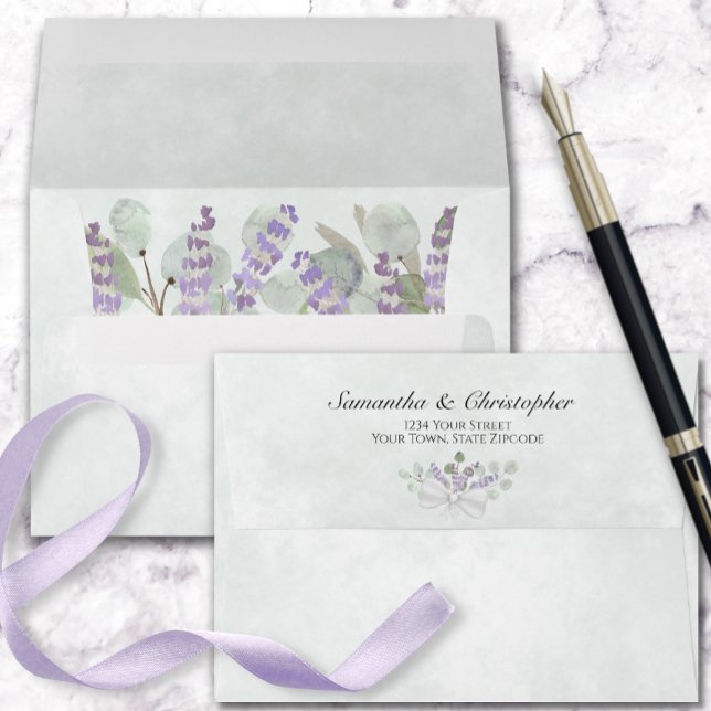 Enveloppe Eucalyptus & Lavender Rustic Boho Chic Mariage (Créateur téléchargé)